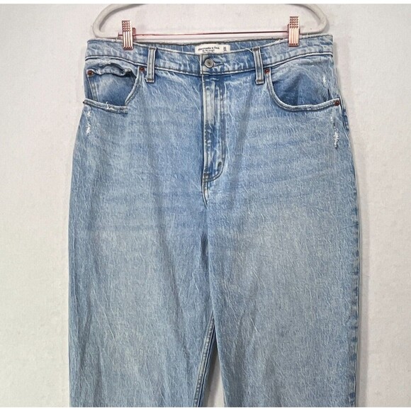 Abercrombie Fitch Jeans Women 32 Blue 90s Straight Ultra High Rise Curve Love - Picture 4 of 12